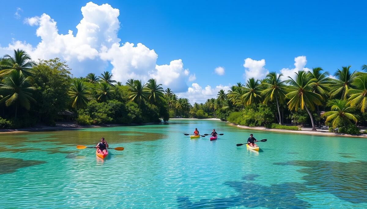kayak y remo en maldivas