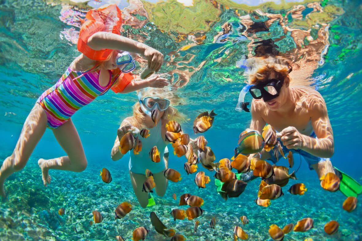 Snorkel en el arrecife del resort maldives