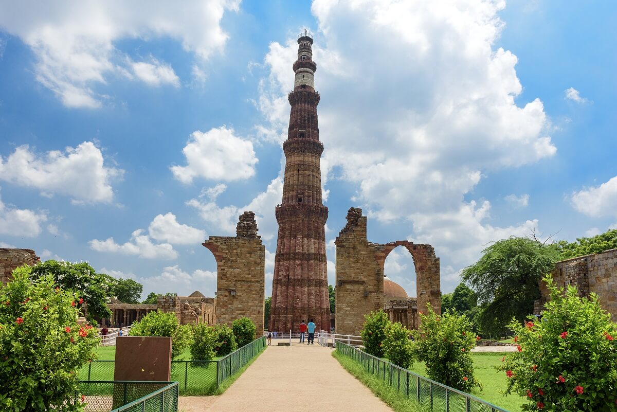 Detalle de la arquitectura de Qutub Minar