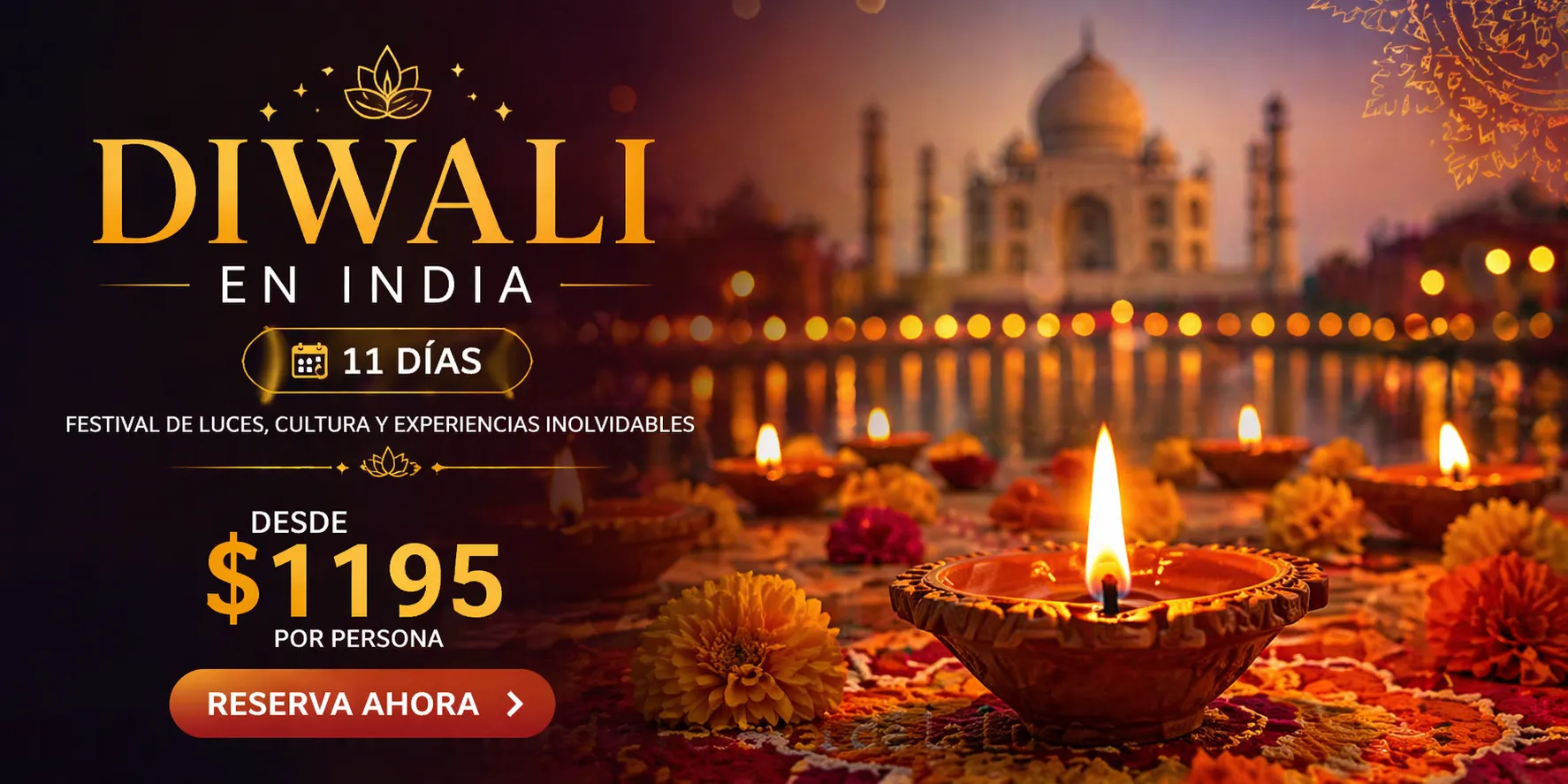 Oferta tour en grupo India Diwali 2026